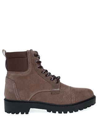 Aeropostale Yuvarlak Burun Kısa Topuk Bağcıklı Nefes Alan Günlük Vizon Klasik Bot Deri