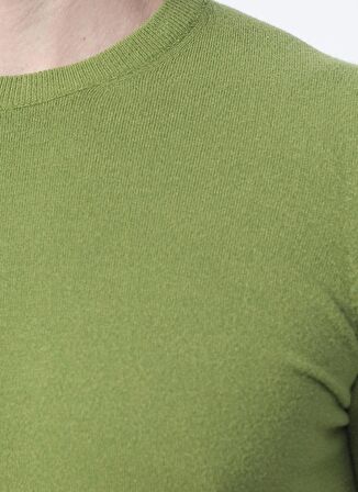 Polo Studio X Fabrika O Yaka Dar Kalıp Yeşil Erkek Kazak VIA