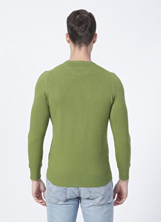 Polo Studio X Fabrika O Yaka Dar Kalıp Yeşil Erkek Kazak VIA