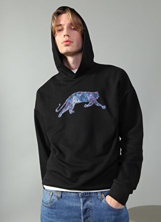 Cem Güventürk X Boyner Kapüşonlu Oversize Baskılı Siyah Erkek Sweatshirt - E-Cem 32