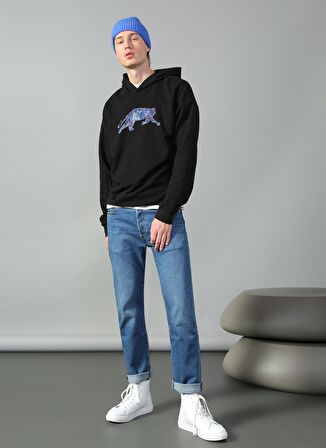 Cem Güventürk X Boyner Kapüşonlu Oversize Baskılı Siyah Erkek Sweatshirt - E-Cem 32