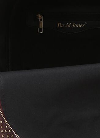 David Jones DJ24-A Zımbalı Fermuarlı Bordo Kadın Çanta