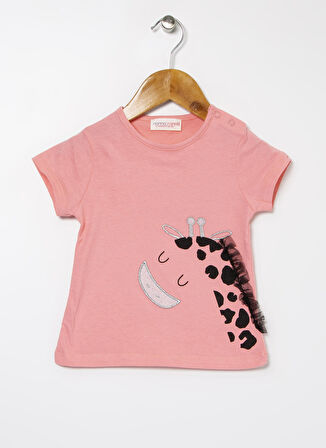 Mammaramma SG-01 Bisiklet Yaka Kısa Kol Pembe Kız Çocuk T-Shirt