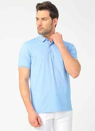 Düz Mavi Erkek Polo T-Shirt CM DS 01 02