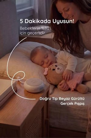 Beti Uyku Arkadaşı - Beyaz Gürültü Cihazı | 33 Sesli, Pışpış ve Ninnili Radyasyon İçermeyen Bebek Uyku Arkadaşı