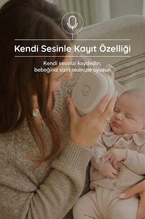 Plus Ağlama Sensörlü Beyaz Gürültü Cihazı | 33 Sesli | Anne Ses Kayıtlı | Bebek Uyku Cihazı