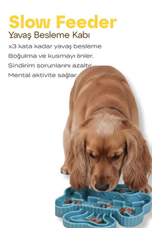 Slow Feeder | Köpekler İçin Yavaş Besleme Mama Kabı - Sarı