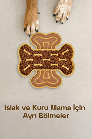 Slow Feeder | Köpekler İçin Yavaş Besleme Mama Kabı - Sarı