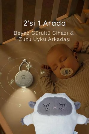Zuzu Uyku Arkadaşı - Beyaz Gürültü Cihazı | 33 Sesli, Pışpışlı ve Ninnili | Radyasyon İçermeyen Bebek Uyku Arkadaşı