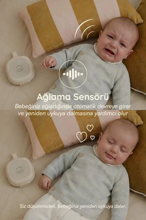 Plus 33 Sesli Ağlama Sensörlü Beyaz Gürültü Cihazı | Bebek Uyku Arkadaşı Ayıcık