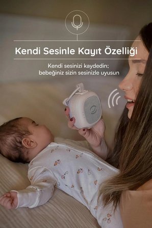 Plus 33 Sesli Ağlama Sensörlü Beyaz Gürültü Cihazı | Bebek Uyku Arkadaşı Ayıcık