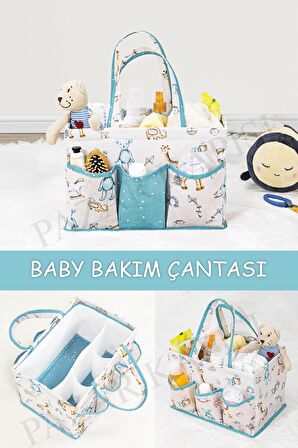 Baby Bebek Bakım Çantası Çok Gözlü Organizer Mavi