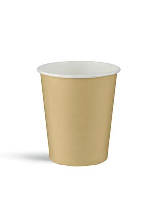 Tek Renk Karton Bardak Gold 8'Li