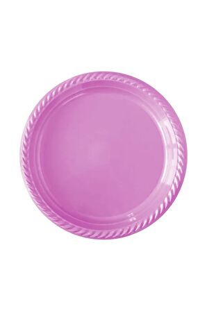 Tek Kullanımlık Plastik Tabak 22cm -Pembe-25 Adet