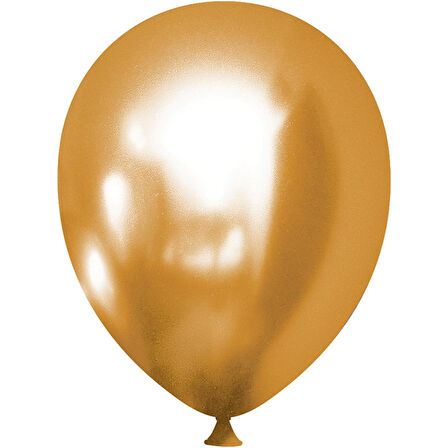 Helyuma Uyumlu Gold Altın Krom Balon Mirror Balon 12 inç 5 Adet Gold Altın Balon 12 inch