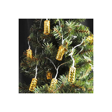 Yılbaşı Led ışık 3metre SİLİNDİR Figürlü yılbaşı pilli çam ağacı dekor led, günışığı