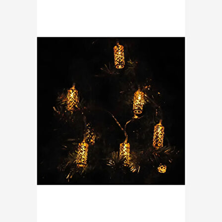 Yılbaşı Led ışık 3metre SİLİNDİR Figürlü yılbaşı pilli çam ağacı dekor led, günışığı