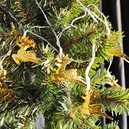 Yılbaşı Led ışık 3metre GEYİK figürlü yılbaşı pilli gün ışığı süsleme ışığı