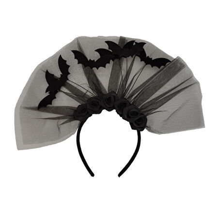 Halloween Cadılar Bay.Güllü Tüylü Yarasa Taç  