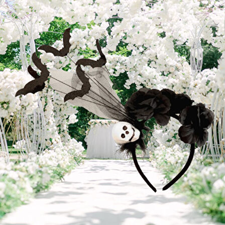 Halloween Cadılar Bay.Siyah Kuruk.Gül,tül yarasa