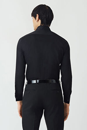 Bisse Slim Fit Ata Yaka Siyah Erkek Smokin Gömlek GM21Y211350_D99