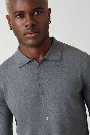 Bisse Erkek Triko Gömlek GRİ TR21K21206_D55