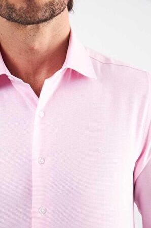 Bisse Erkek Slim Fit Uzun Kollu Klasik Gömlek PEMBE GM21K212104_K29