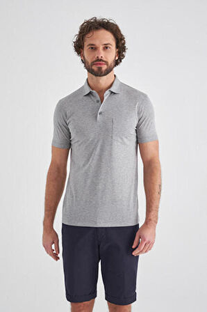 Bisse Erkek Polo Yaka T-Shirt GRİ TS22Y22104_D55