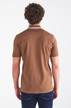 Bisse Erkek Polo Yaka Fermuarlı T-Shirt CAMEL TS22Y22111_D70