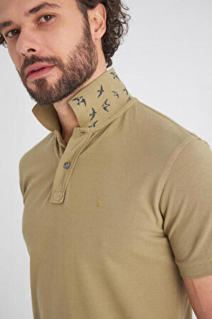 Bisse Erkek Baskılı Polo Yaka T-Shirt HAKİ TS22Y22116_D49