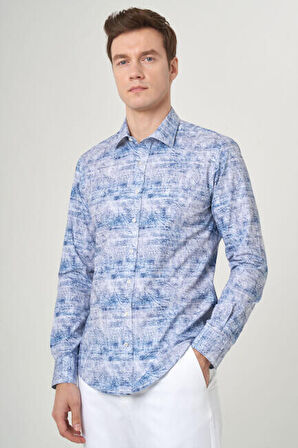 Bisse Slim Fit Mavi Spor Erkek Gömlek GM22Y221038_K35