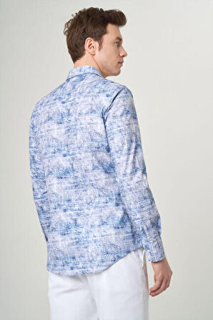 Bisse Slim Fit Mavi Spor Erkek Gömlek GM22Y221038_K35