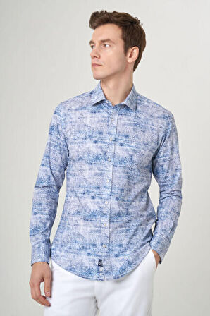 Bisse Slim Fit Mavi Spor Erkek Gömlek GM22Y221038_K35