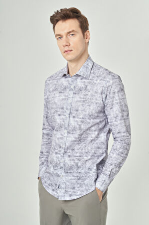 Bisse Slim Fit Gri Spor Erkek Gömlek GM22Y221038_K55