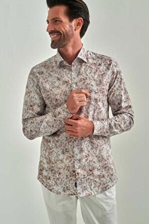 Bisse Erkek Regular Fit Uzun Kollu Spor Gömlek KAHVE GM22Y221030_K11