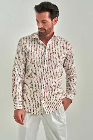 Bisse Erkek Slim Fit Uzun Kollu Spor Gömlek KAHVE GM22Y221036_K11
