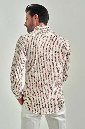 Bisse Erkek Slim Fit Uzun Kollu Spor Gömlek KAHVE GM22Y221036_K11