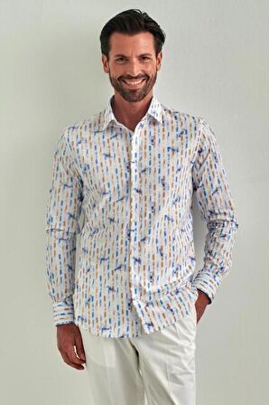 Bisse Erkek Slim Fit Uzun Kollu Spor Gömlek MAVİ GM22Y221036_K35