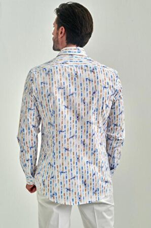 Bisse Erkek Slim Fit Uzun Kollu Spor Gömlek MAVİ GM22Y221036_K35