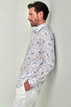 Bisse Erkek Slim Fit Uzun Kollu Spor Gömlek MAVİ GM22Y221036_K35