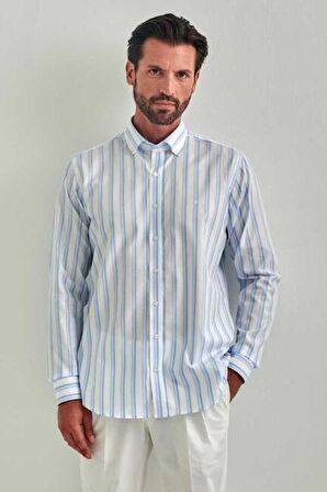 Bisse Erkek Regular Fit Uzun Kollu Klasik Gömlek MAVİ GM22Y221021_C35