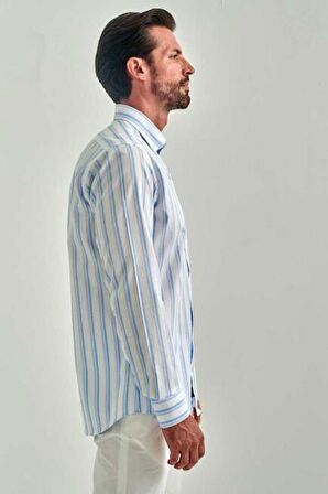 Bisse Erkek Regular Fit Uzun Kollu Klasik Gömlek MAVİ GM22Y221021_C35