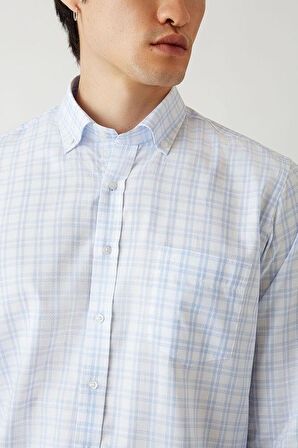 Bisse Erkek Uzun Kol Paşa Yaka Spor Gömlek MAVİ GM22Y221023_E35