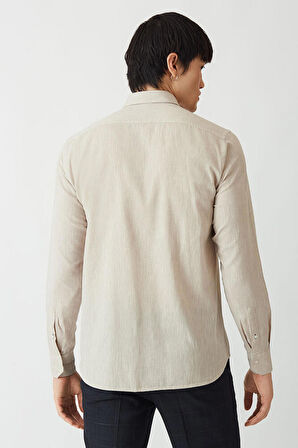 Bisse Erkek Regular Fit Uzun Kollu Spor Gömlek BEJ GM22Y221044_D07