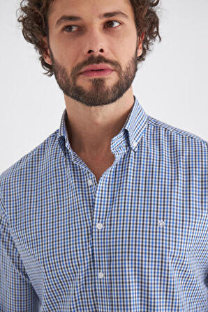 Bisse Erkek Regular Fit Uzun Kollu Spor Gömlek MAVİ