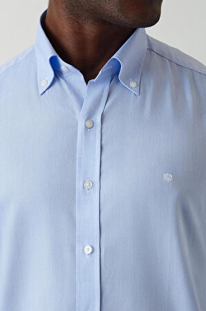 Bisse Erkek Regular Fit Uzun Kollu Spor Gömlek MAVİ GM22Y221092_K35