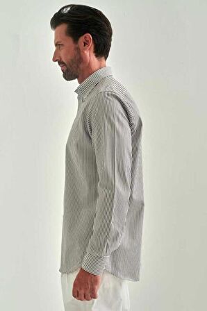 Bisse Erkek Regular Fit Uzun Kollu Spor Gömlek KAHVE GM22Y221085_C11
