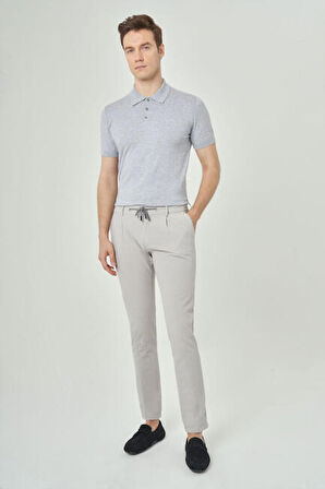 Bisse Erkek Beli Lastikli ve İpli 4 Cep Pileli Spor Pantolon GRİ PNS22Y22107_D55