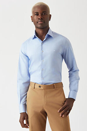 Bisse Erkek Modern Fit Uzun Kollu Klasik Gömlek K.MAVİ GM22Y221141_D36
