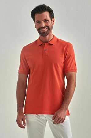 Bisse Erkek Balenli Yaka  Basic Regular Fit T-Shirt ORANJ TS22Y22013_D22